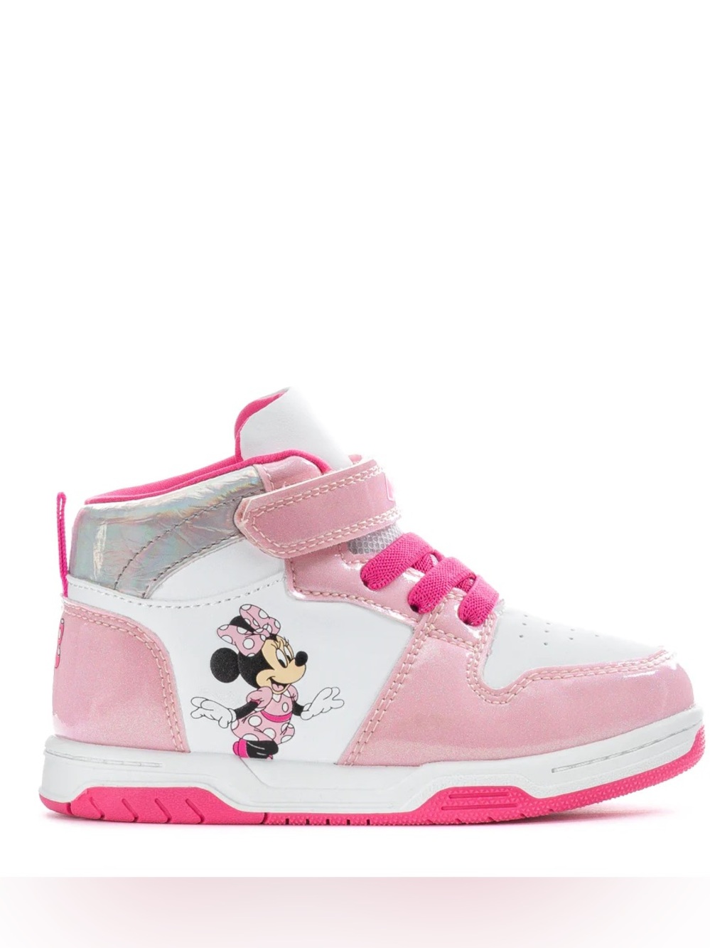 Disney Minnie Mouse Pink and White High Top Sneakers Size 9